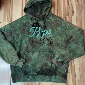 Prps Men’s Tie Die Camo Green Brown Pullover Hoodie Sz Large Streetwear